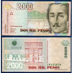 Colombie Pick N°457d, Billet de banque de 2000 Pesos 10.11.2006
