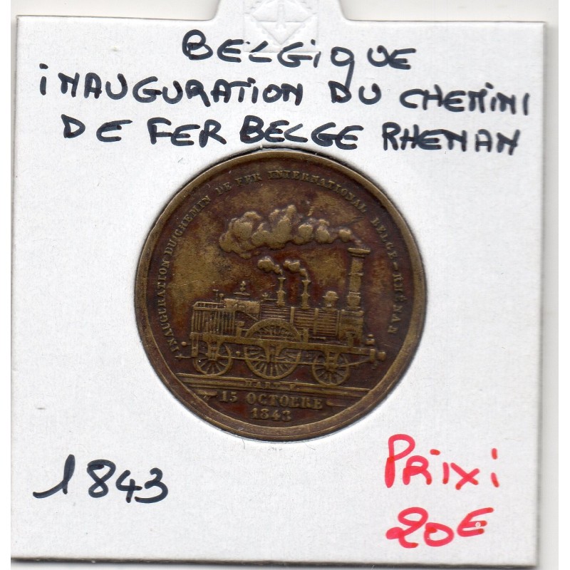 Médaille Belgique, Chemin de fer Belge-Rhenan 1843, Hart