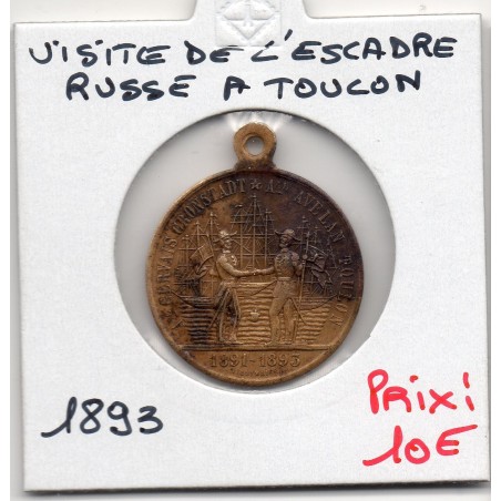 Médaille Visite de l'escadre Russe à Toulon 1893, amiral Gervais et Avellan, Vieuxmaire