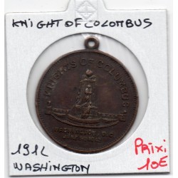 Etats-Unis Médaille Knight of Columbus Washington 1912