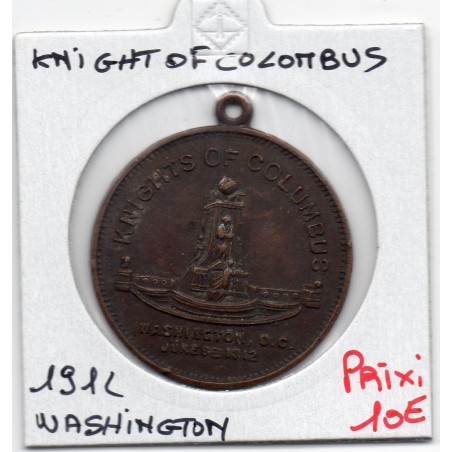 Etats-Unis Médaille Knight of Columbus Washington 1912