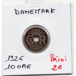 Danemark 10 ore 1926 TTB, KM 822 pièce de monnaie