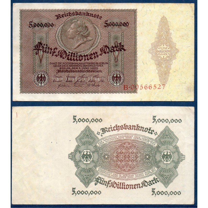 Allemagne P.90, TTB Billet de 5000000 Mark 1923 medaillon