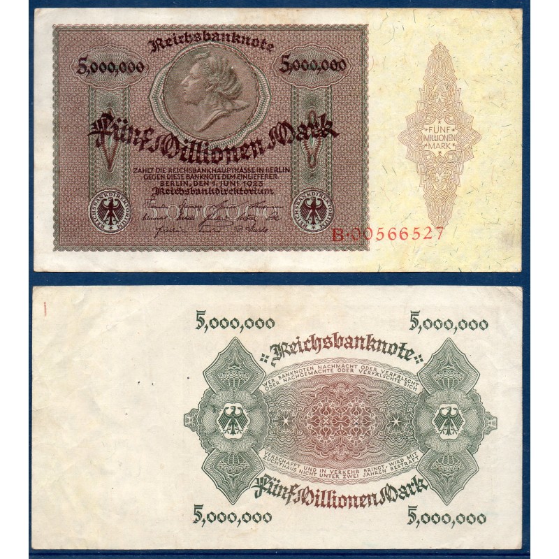 Allemagne Pick N°90, TTB Billet de banque de 5000000 Mark 1923