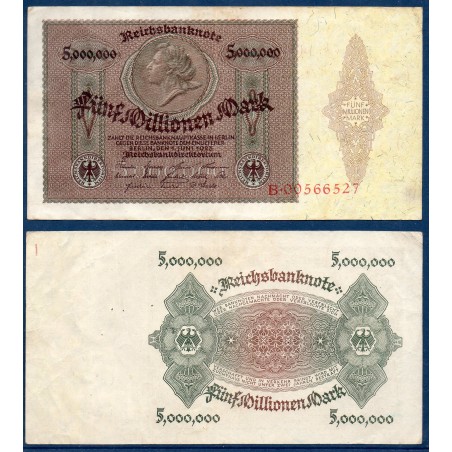 Allemagne P.90, TTB Billet de 5000000 Mark 1923 medaillon