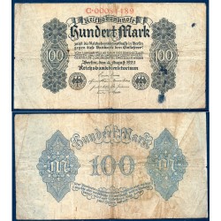 Allemagne P.75, B Billet de 100 Mark 1922 gris