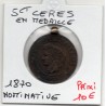 Monnaie montée en médaille 5 centimes céres gravé 1872 France pièce de nécessité