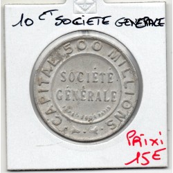 Timbre Monnaie Société générale 10 centimes non daté France pièce de nécessité