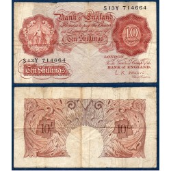 Grande Bretagne TB P.368c billet de 10 shillings 1960-1966 rouge