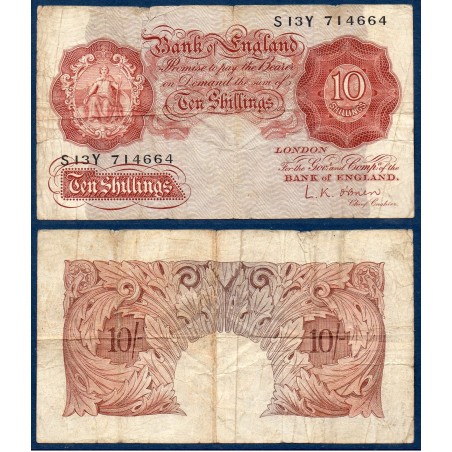 Grande Bretagne TB P.368c billet de 10 shillings 1960-1966 rouge