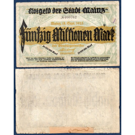 Mainz Mayence Gross Notgeld TB 500 millions mark, 1923