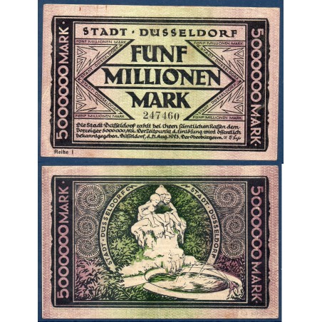 Dusseldorf Gross Notgeld TTB 5 Millions mark, 1923