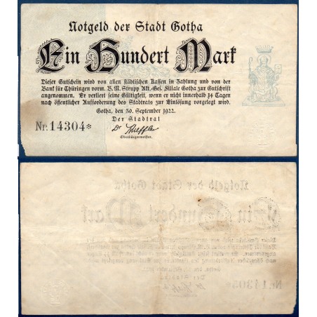 Gotha Gross Notgeld TTB 500 mark, 1922