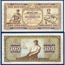 Yougoslavie Pick N°65c, TB Billet de banque de 100 Dinara 1946