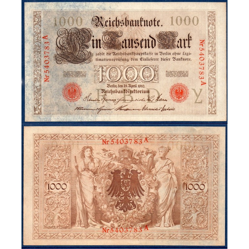 Allemagne Pick N°44b, Spl Billet de banque de 1000 Mark 1910