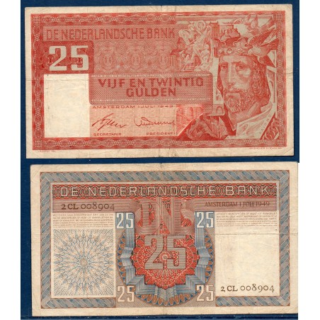 Pays Bas Pick N°84, TB Billet de Banque de 25 Gulden 1949