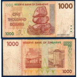 Zimbabwe Pick N°71, TB Billet de banque de 1000 Dollars 2007