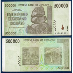 Zimbabwe Pick N°76a, TTB Billet de banque de 500000 Dollars 2008