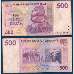 Zimbabwe Pick N°70, TB Billet de banque de 500 Dollars 2007