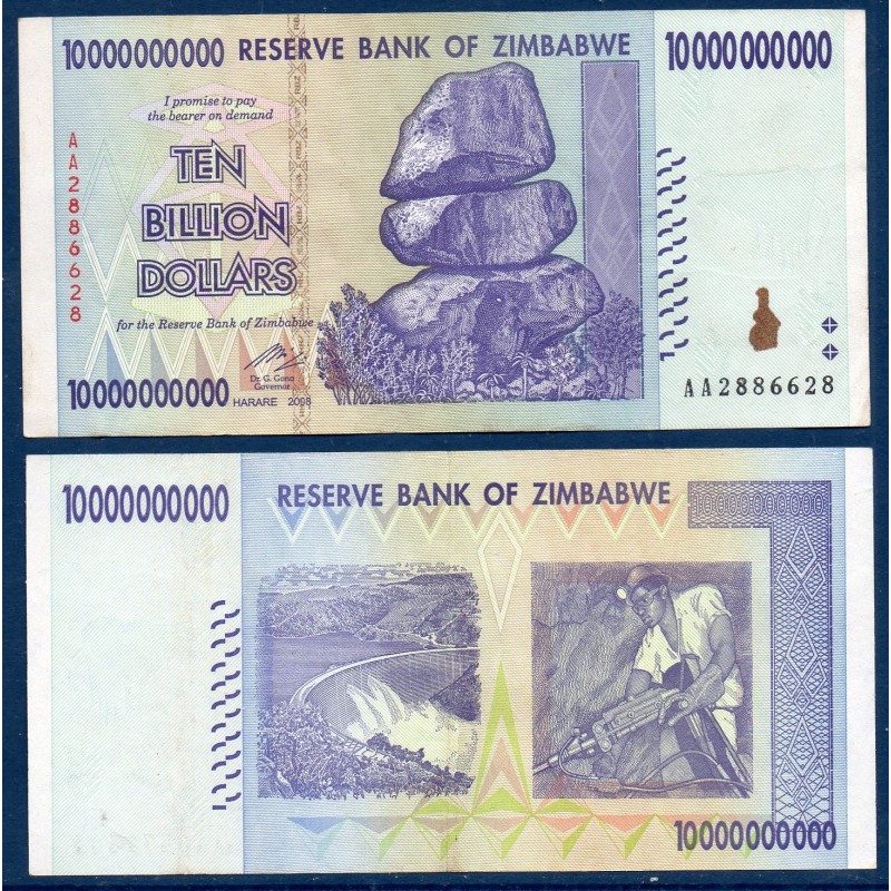 Zimbabwe Pick N°85, TTB Billet de banque de 10 milliards de Dollars 2008