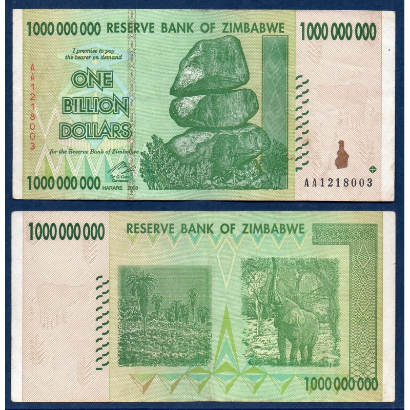 Zimbabwe Pick N°83, TTB Billet de banque de 1 milliards de Dollars 2008