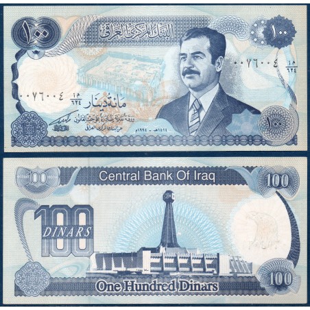 Irak Pick N°84a2, Billet de banque de 100 Dinars 1994