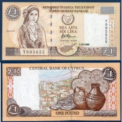Chypre Pick N°60b, neuf Billet de banque de 1 pound 1998
