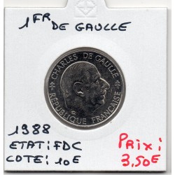 1 franc De Gaulle Nickel 1988 FDC, France pièce de monnaie