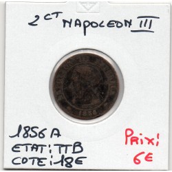 2 centimes Napoléon III tête nue 1856 A Paris TTB, France pièce de monnaie