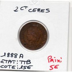 2 centimes Cérès 1888 TTB, France pièce de monnaie