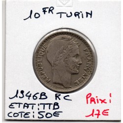 10 francs Turin 1946 B rameaux longs TTB, France pièce de monnaie