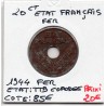 20 centimes état Français 1944 fer TTB, France pièce de monnaie