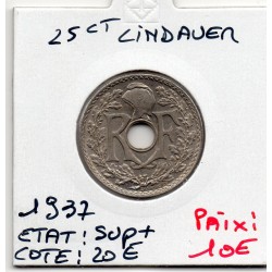 25 centimes Lindauer 1937 Sup+, France pièce de monnaie