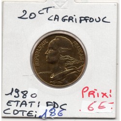 20 centimes Lagriffoul 1980 FDC, France pièce de monnaie