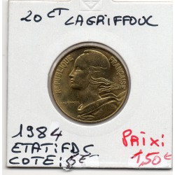 20 centimes Lagriffoul 1984 FDC, France pièce de monnaie