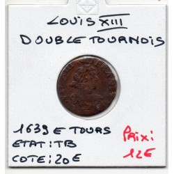 Double Tounois 1640 E TB Louis XIII pièce de monnaie royale