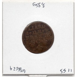 Liard de France 1657 C Caen TB- Louis XIV pièce de monnaie royale