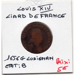 Liard de France 1656 G Lusignan B Louis XIV pièce de monnaie royale