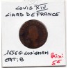 Liard de France 1656 G Lusignan B Louis XIV pièce de monnaie royale