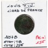 Liard de France 1657 B Acquigny TB Louis XIV pièce de monnaie royale