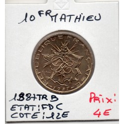 10 francs Mathieu 1987 tranche B FDC, France pièce de monnaie