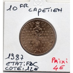 10 francs Millenaire Capétien 1987 FDC, France pièce de monnaie