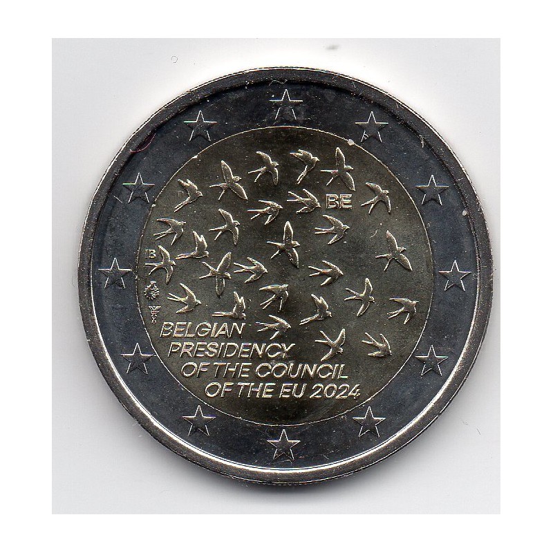 2 euro commémorative Belgique 2024 Présidence union Européenne piece de monnaie €