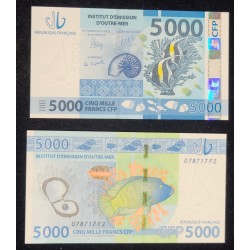Polynésie Française Pick N°7a, neuf Billet de banque de 5000 Francs 2014