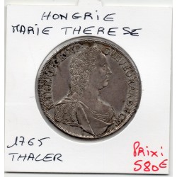 Hongrie Marie Therese 1 Thaler 1765 Kremnica Sup, KM 358 pièce de monnaie