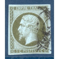 Timbre France Yvert No 11a Type Empire 1c bronze Oblitéré CaD Type 15