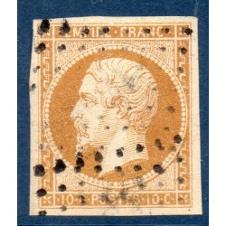 Timbre France Yvert No 13A Type I Empire 10c Bistre Oblitéré