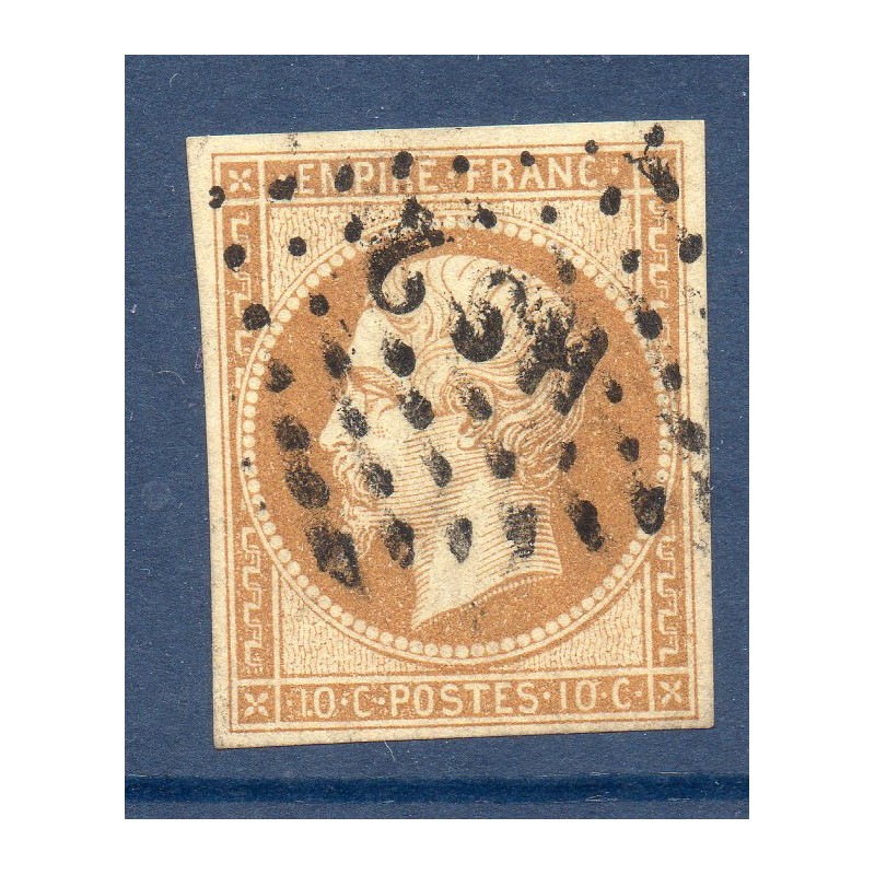 Timbre France Yvert No 13A Type I Empire 10c Bistre Oblitéré Ambulant