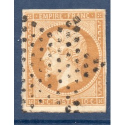 Timbre France Yvert No 13A Type I Empire 10c Bistre Oblitéré Etoile Paris