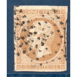 Timbre France Yvert No 13B Type II Empire 10c Brun clair Oblitéré